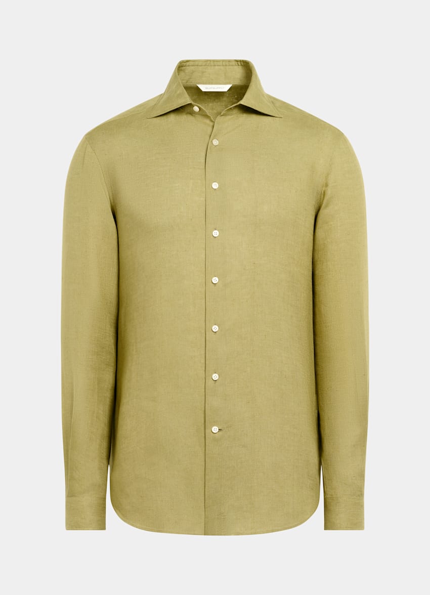 SUITSUPPLY Pure Linen by Baird McNutt, United Kingdom Light Green Linen Shirt