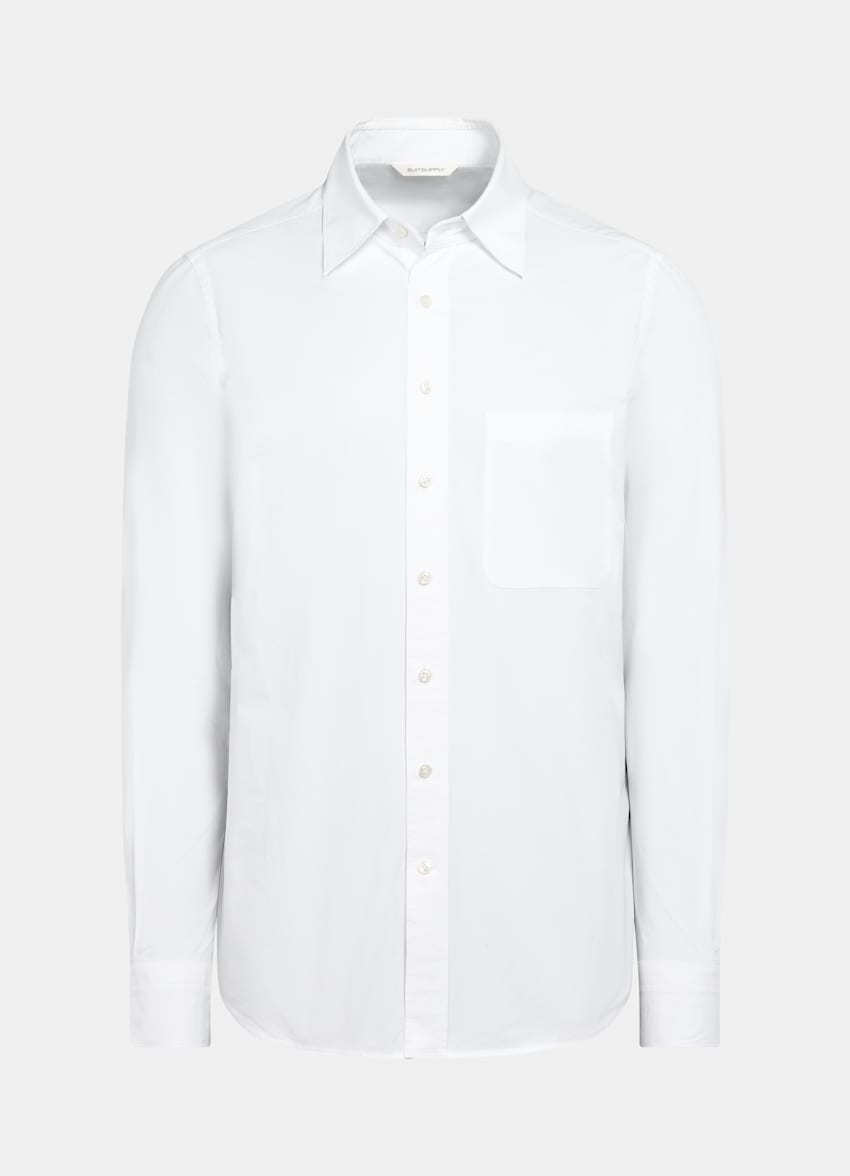 SUITSUPPLY Reine Baumwolle von Sidogras, Spanien Wei&szlig;es Baumwollhemd