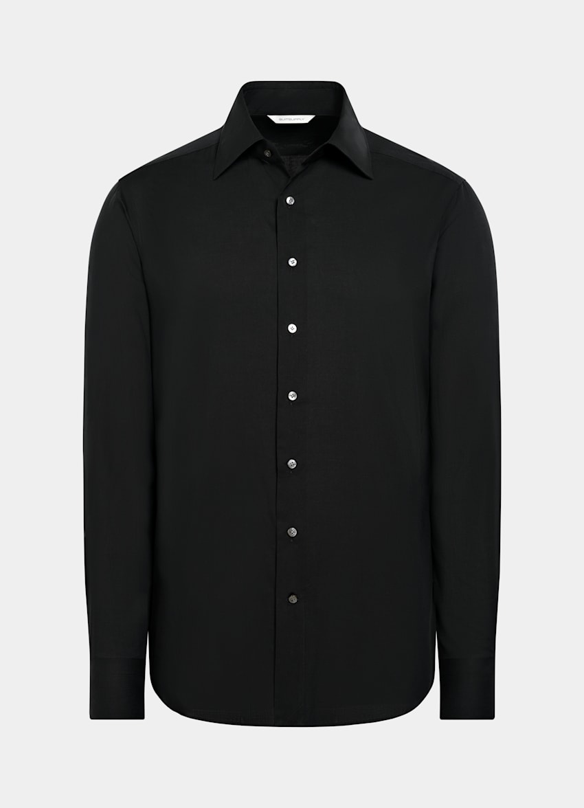 SUITSUPPLY Egyptian Cotton - Albini, Italie Black Cotton Shirt
