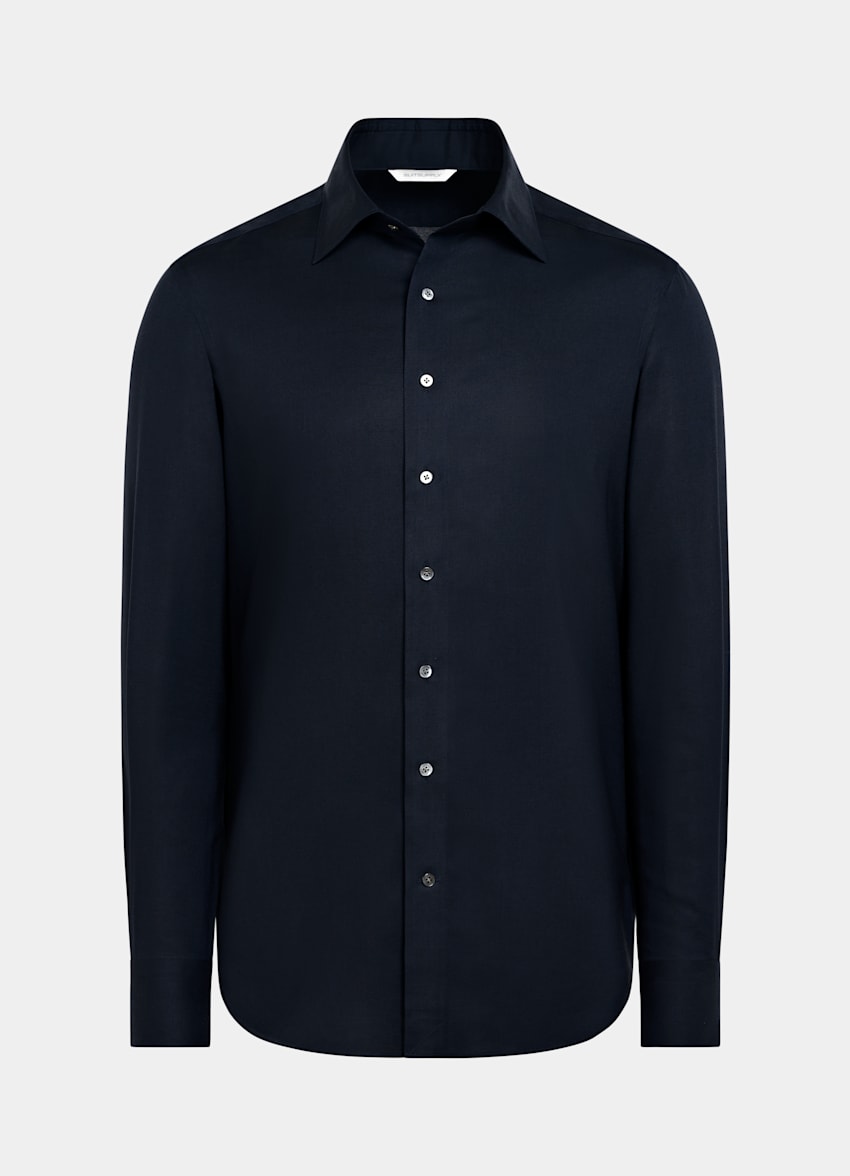 SUITSUPPLY Lyocell by Testa 1919 Srl, Italy Navy Lyocell Shirt
