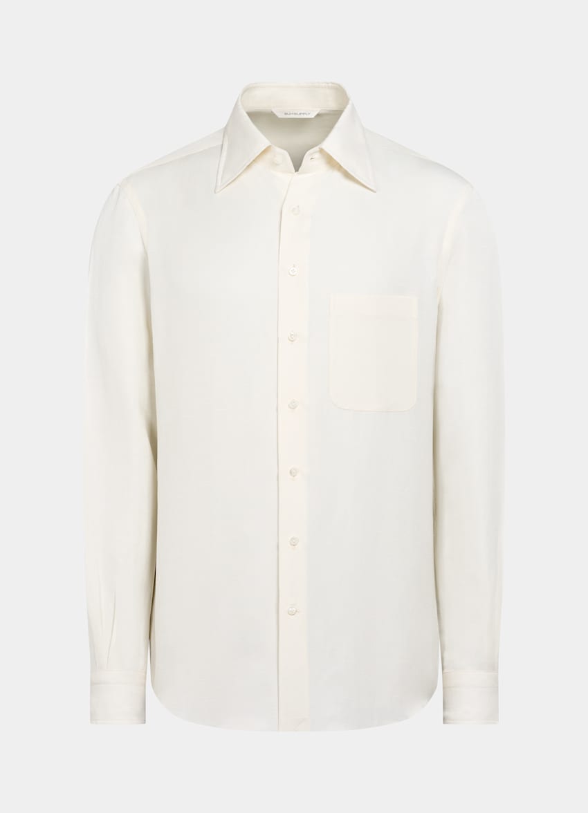 SUITSUPPLY Linen Silk von Beste, Italien Off-White Linen Silk Overshirt