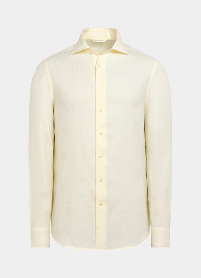 SUITSUPPLY Pure Linen by Testa 1919 Srl, Italy Light Yellow Linen Shirt