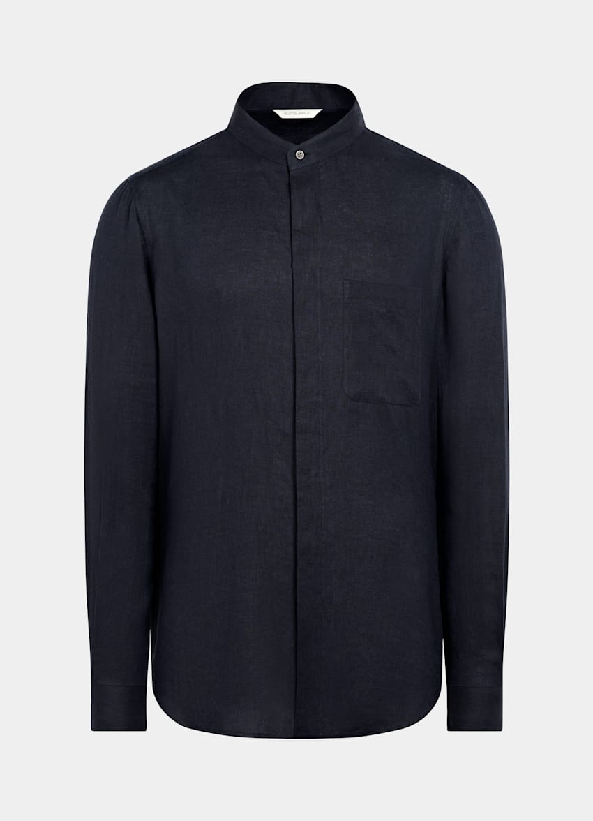 SUITSUPPLY Pure Linen by Baird McNutt, United Kingdom Navy Linen Overshirt