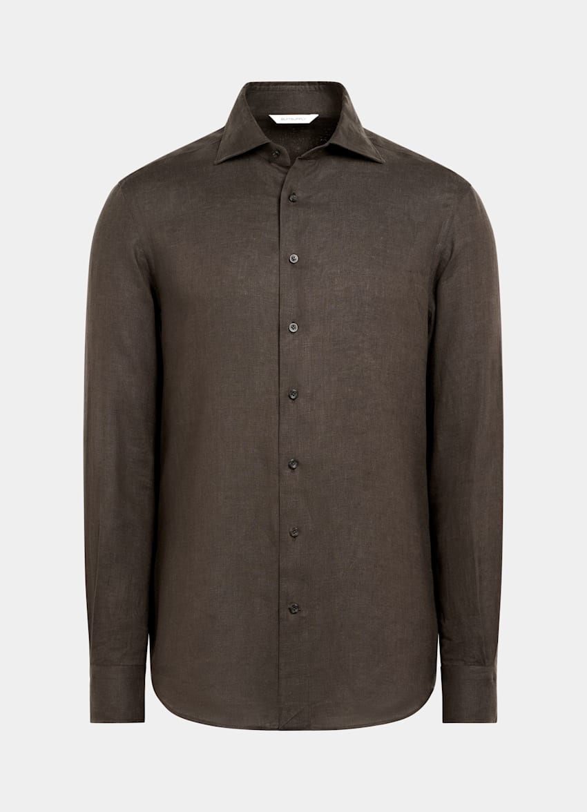 SUITSUPPLY Pure Linen de Baird McNutt, Reino Unido Dark Brown Linen Shirt