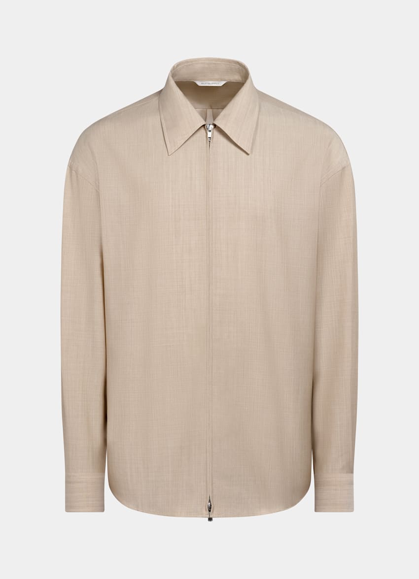 SUITSUPPLY Wool Mohair - Carlo Barbera, Italie Light Brown Wool Mohair Overshirt