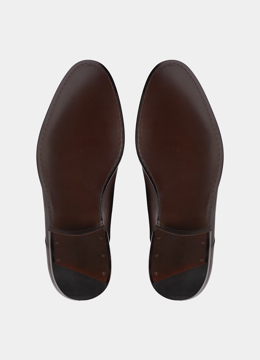 SUITSUPPLY Italian Calf Leather Brown Double Monk Strap