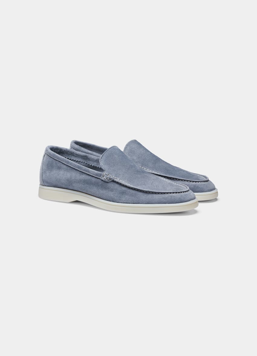 Light Blue Slip-On in Calf Suede | SUITSUPPLY US