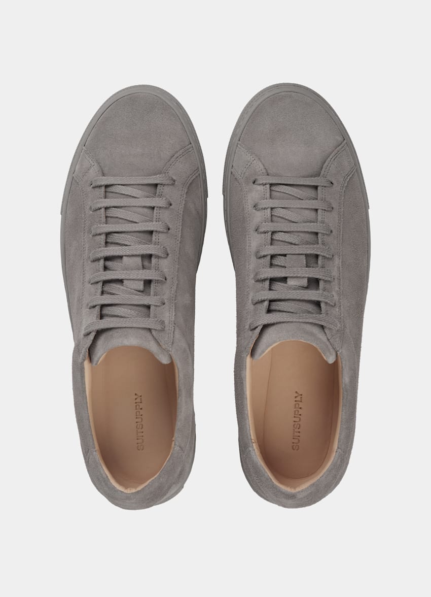 Grey Monochrome Sneaker | Calf Suede | Suitsupply Online Store