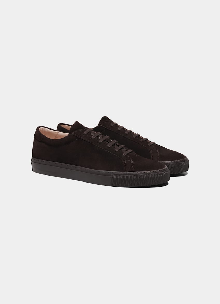 SUITSUPPLY Italian Calf Suede Dark Brown Sneaker