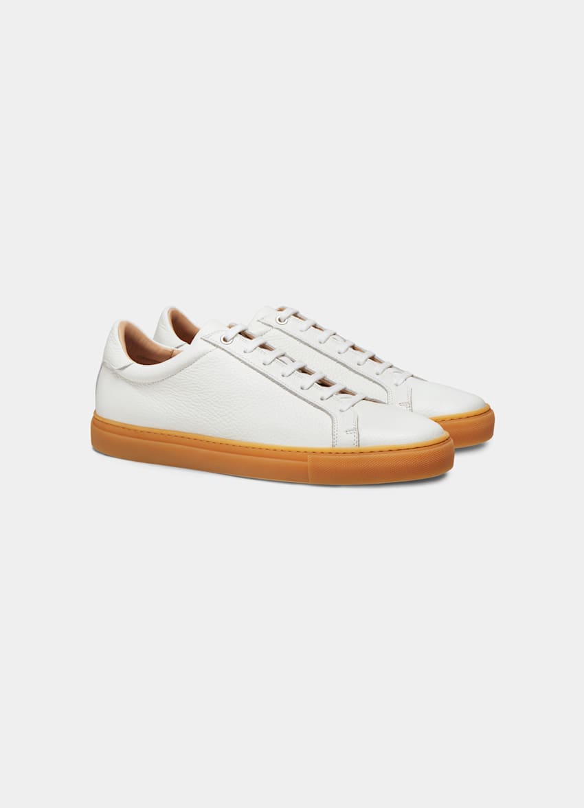 white calf leather sneakers