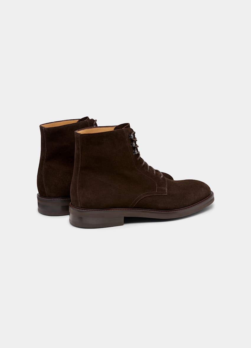 Brown Lace-Up Boot | Calf Suede | Suitsupply Online Store