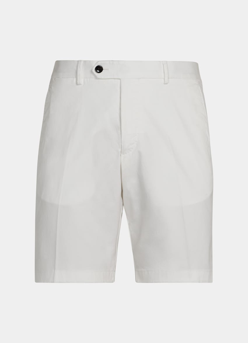 SUITSUPPLY Stretch Cotton by Di Sondrio, Italy Off-White Porto Shorts