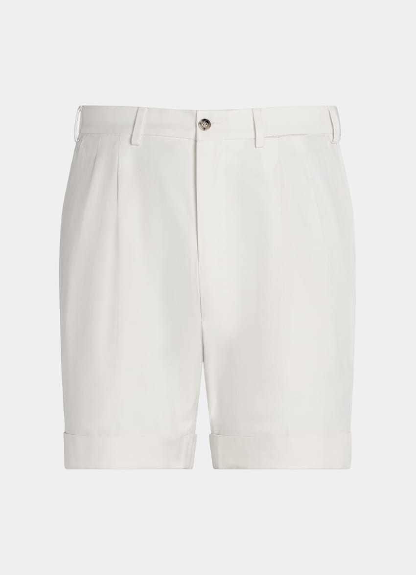 SUITSUPPLY 意大利 E.Thomas 生产的棉面料 米白色修身裤型短裤