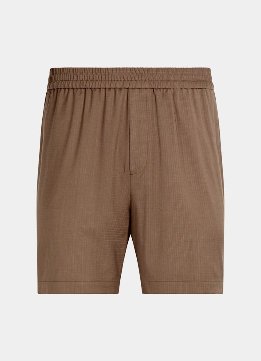 SUITSUPPLY Pure Wool de Togna, Italia Mid Brown Straight Leg Shorts