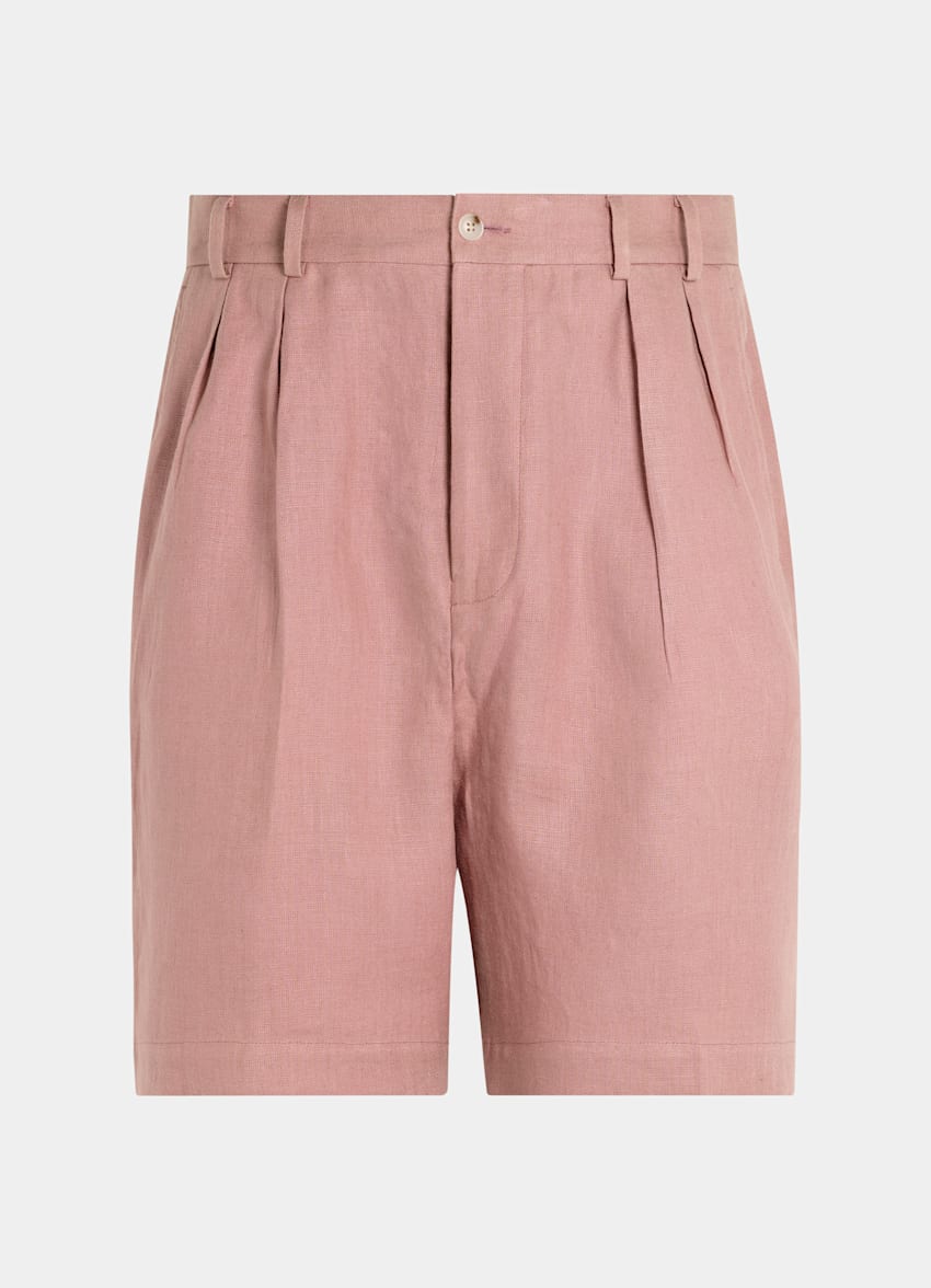 SUITSUPPLY Puro lino de Di Sondrio, Italia Pantalones cortos rosas Straight Leg