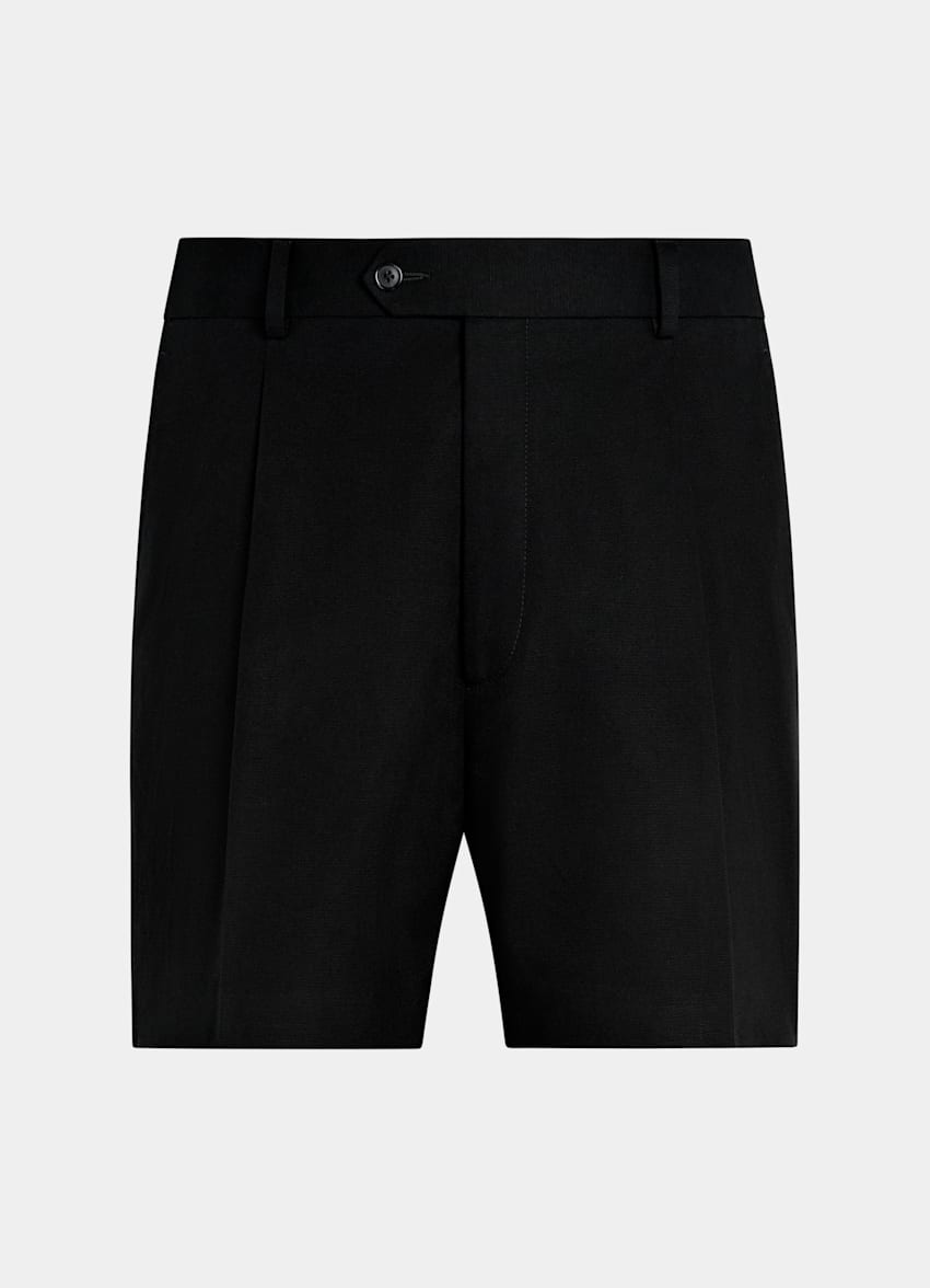 SUITSUPPLY Pure Cotton by Di Sondrio, Italy Black Straight Leg Shorts