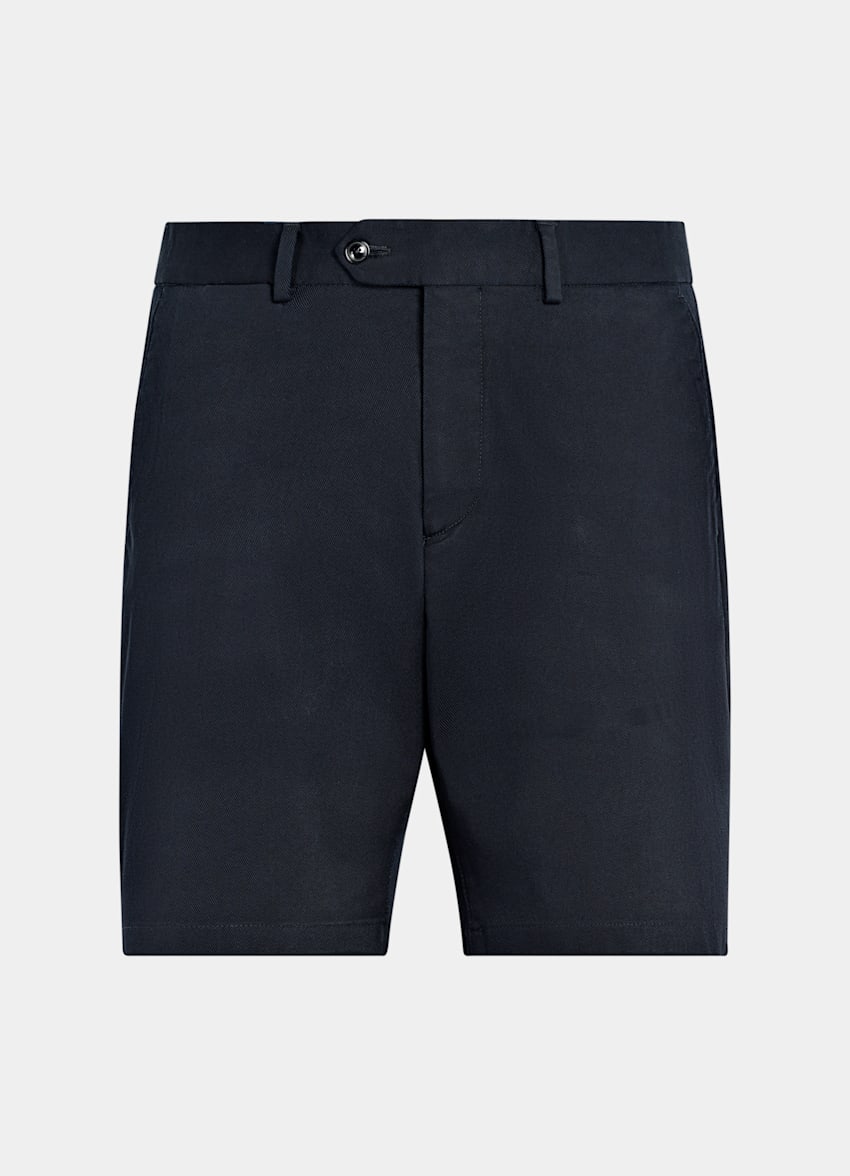 SUITSUPPLY Stretch Cotton by Cervotessile, Italy Navy Slim Leg Chino Shorts