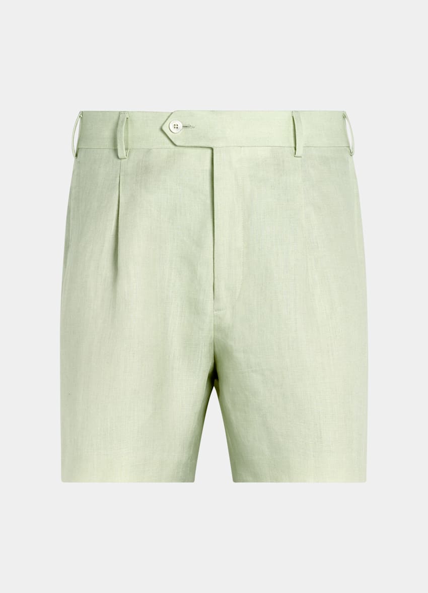 SUITSUPPLY Pure Linen by Baird McNutt, United Kingdom Light Green Straight Leg Shorts