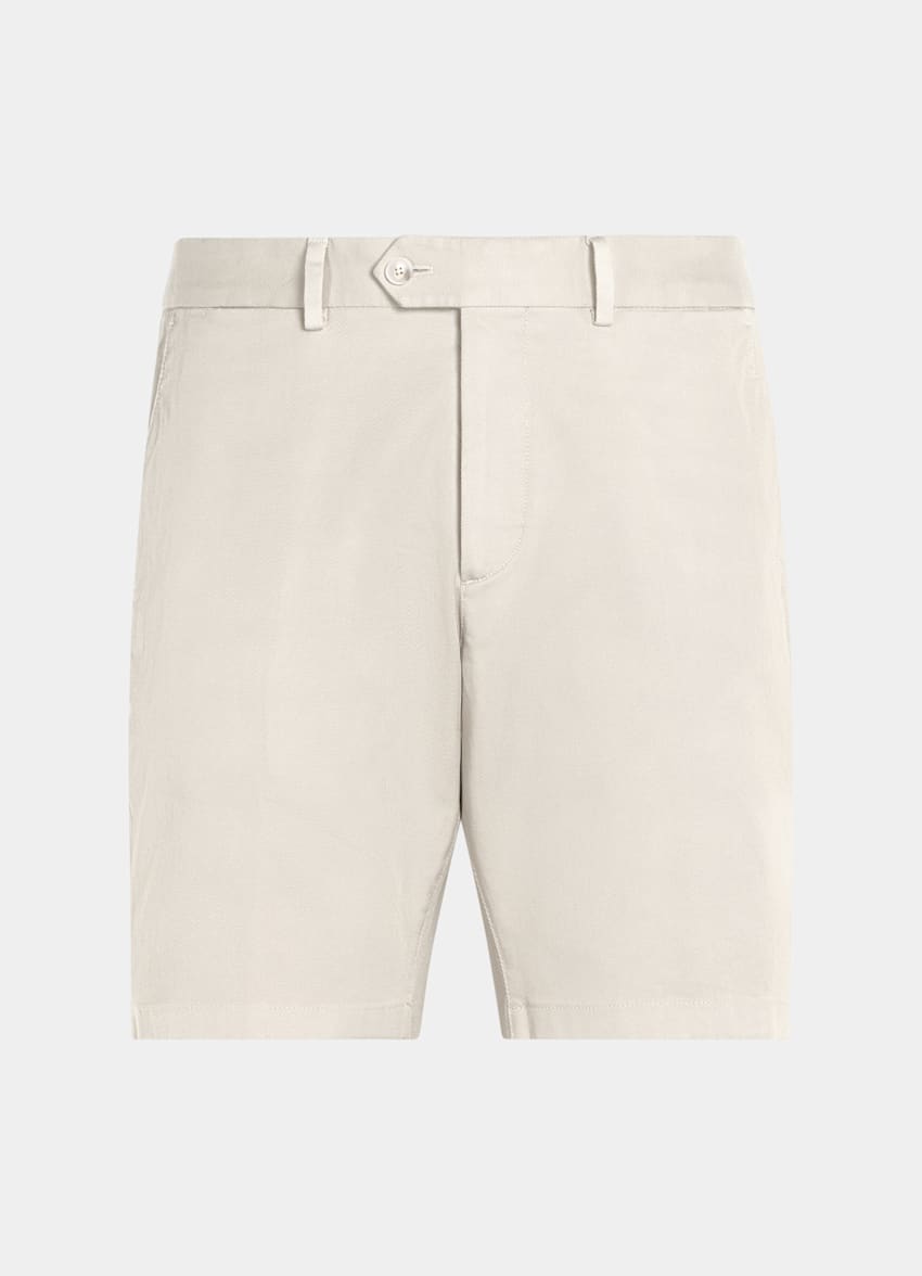 SUITSUPPLY Stretch Cotton by Cervotessile, Italy Light Brown Slim Leg Chino Shorts