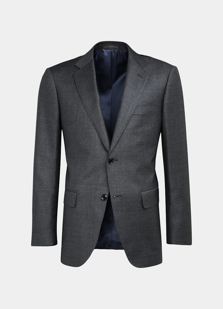 SUITSUPPLY Pure S110's Wool by Vitale Berberis Canonico, Italy Dark Grey Lazio Suit
