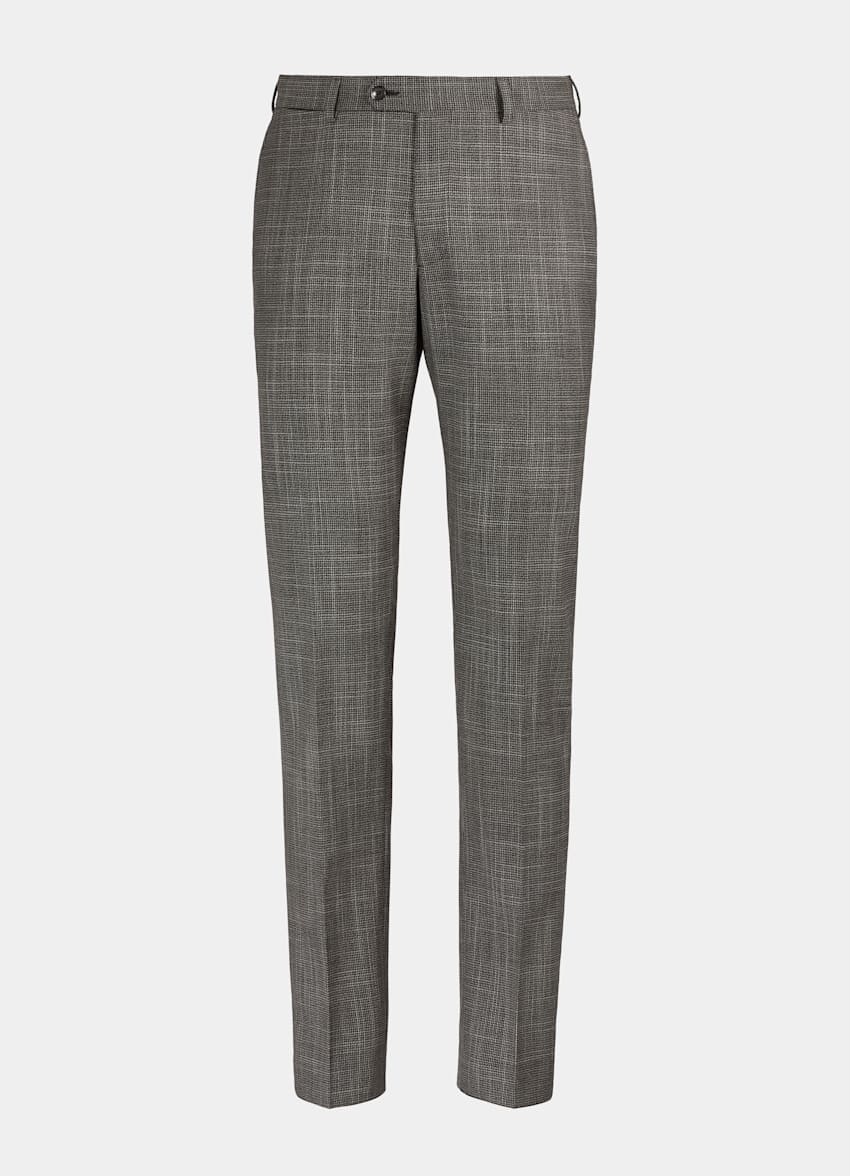 SUITSUPPLY Wool Silk Traveller by Cerruti, Italy  Mid Grey Tailored Fit Havana Suit