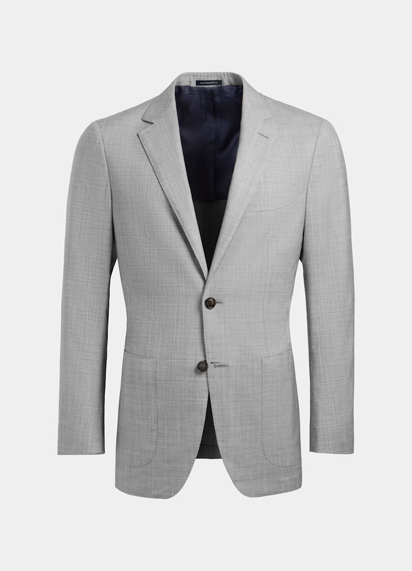 SUITSUPPLY Pure S120's Tropical Wool by Vitale Barberis Canonico, Italy Light Grey Havana Suit