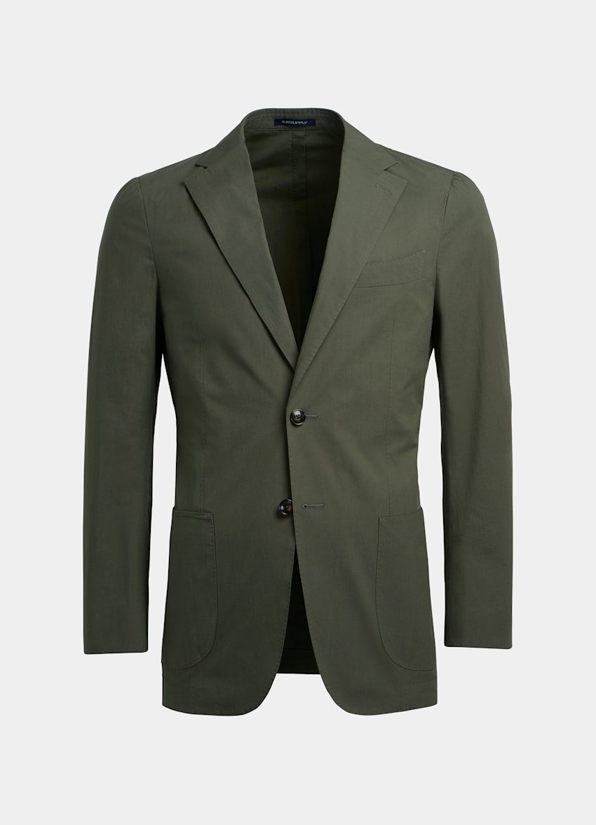 SUITSUPPLY Stretch Cotton by Di Sondrio, Italy Mid Green Lazio Suit