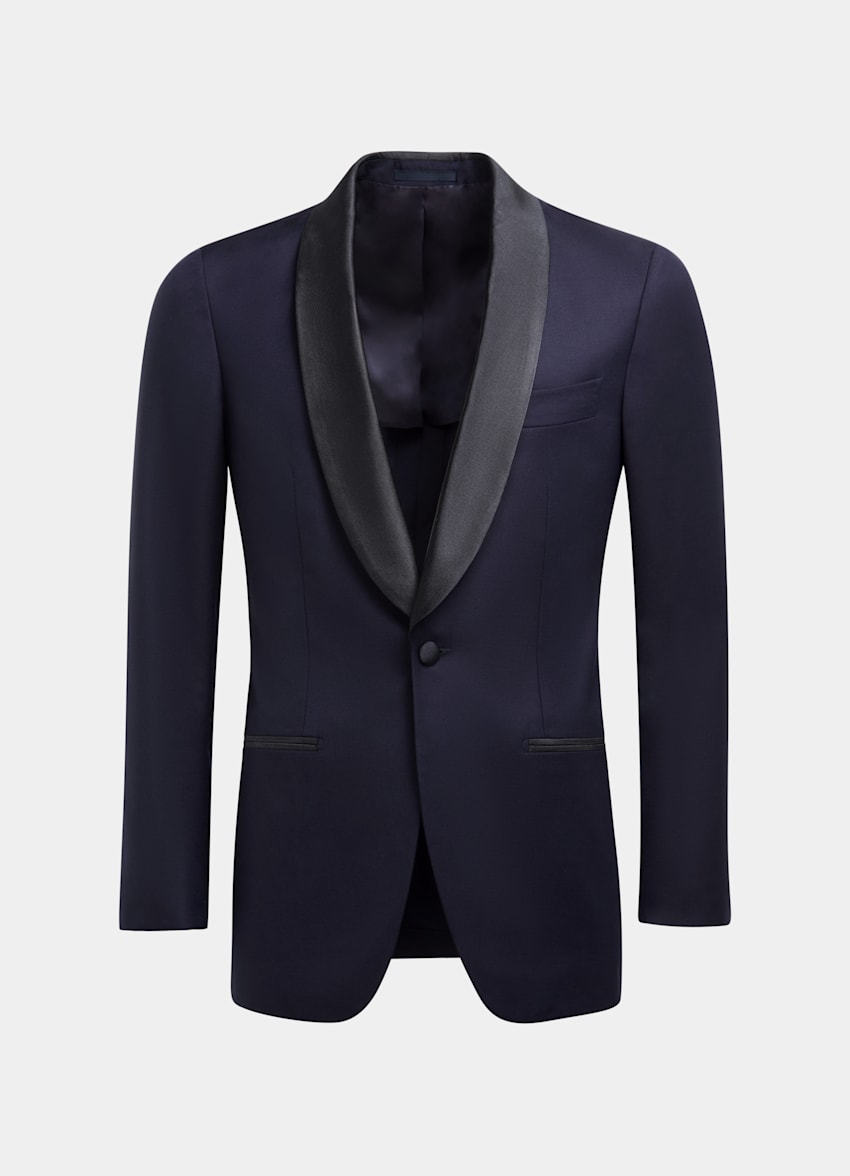 SUITSUPPLY All Season Pure S110's Wool by Vitale Barberis Canonico, Italy Navy Tailored Fit Havana Tuxedo