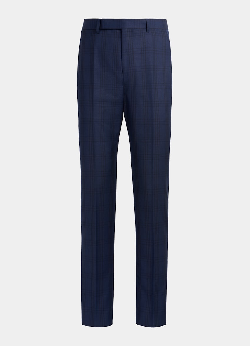 Mid Blue Check Washington Suit | Pure Wool S130's Three Piece ...
