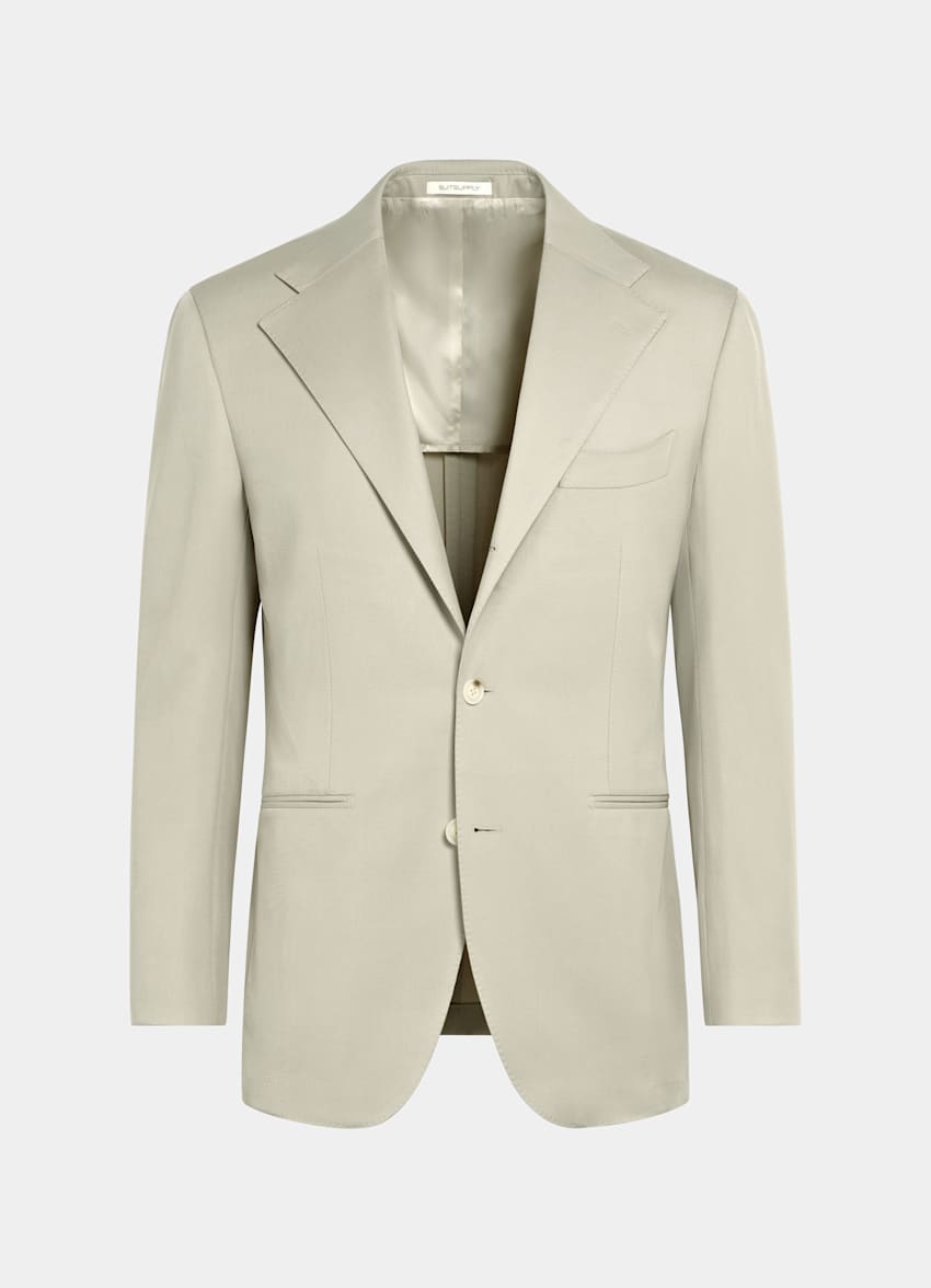 SUITSUPPLY All Season Pure S120's Wool by E.Thomas, Italy Light Green Relaxed Fit Roma Suit