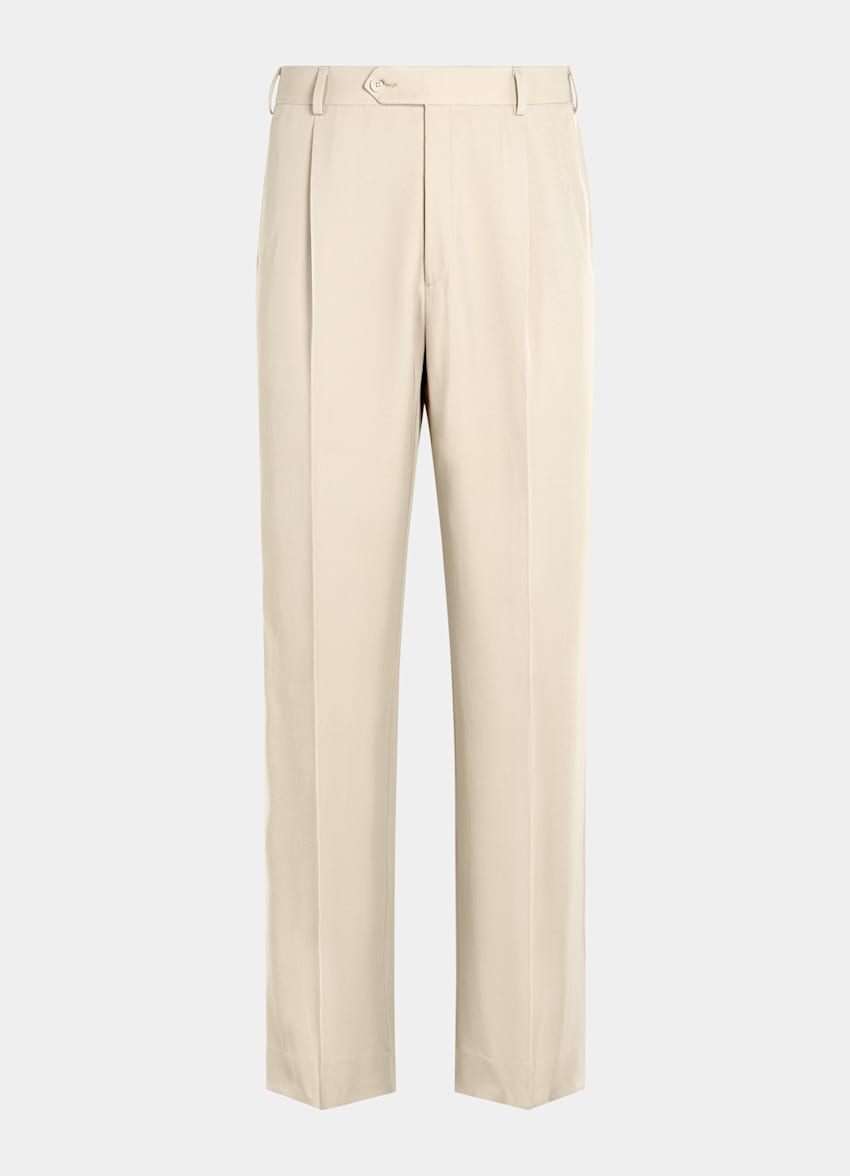 SUITSUPPLY All Season Pure S120's Wool by E.Thomas, Italy Sand Tailored Fit Milano Suit