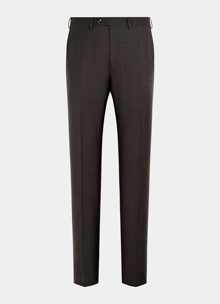SUITSUPPLY All Season Pure Tropical Wool by Vitale Barberis Canonico, Italy Dark Brown Perennial Tailored Fit Havana Suit