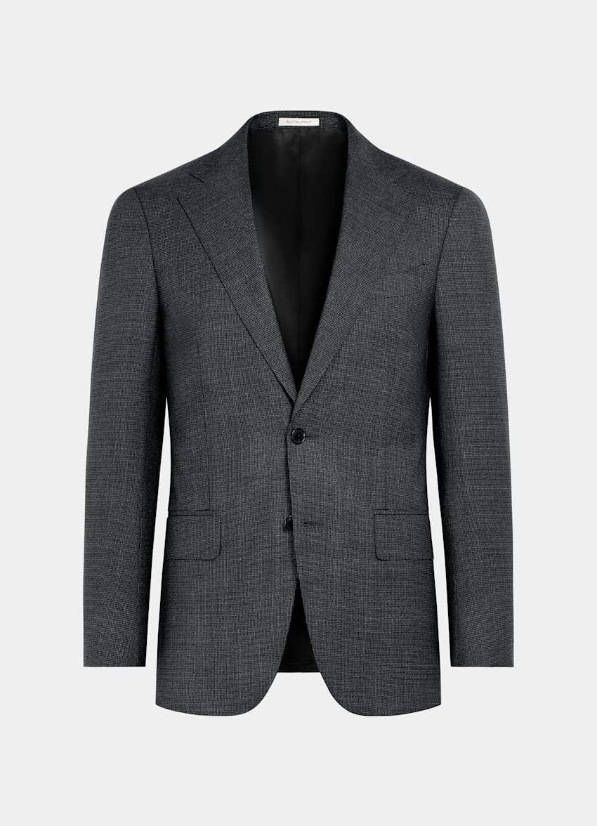 SUITSUPPLY All Season Pure Tropical Wool by Vitale Barberis Canonico, Italy Dark Grey Perennial Tailored Fit Havana Suit