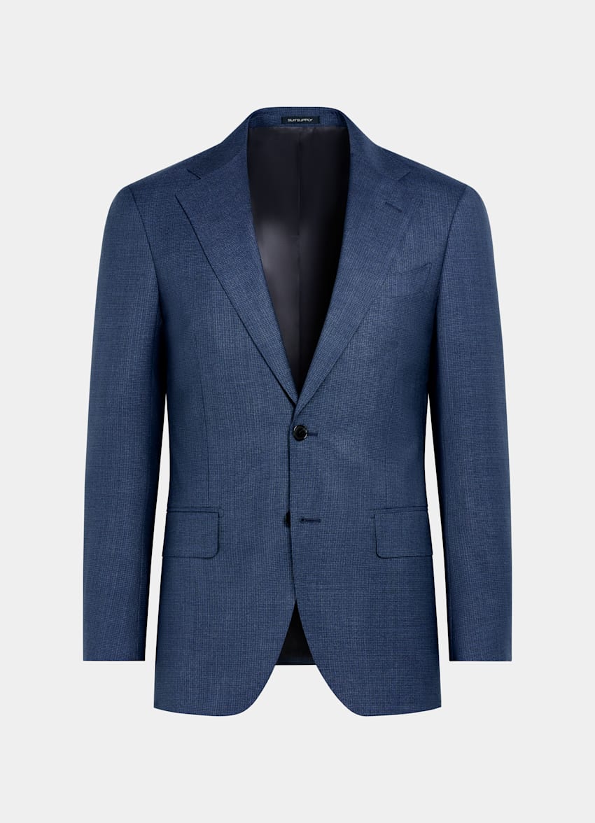 SUITSUPPLY All Season Pure Tropical Wool by Vitale Barberis Canonico, Italy Mid Blue Perennial Tailored Fit Havana Suit