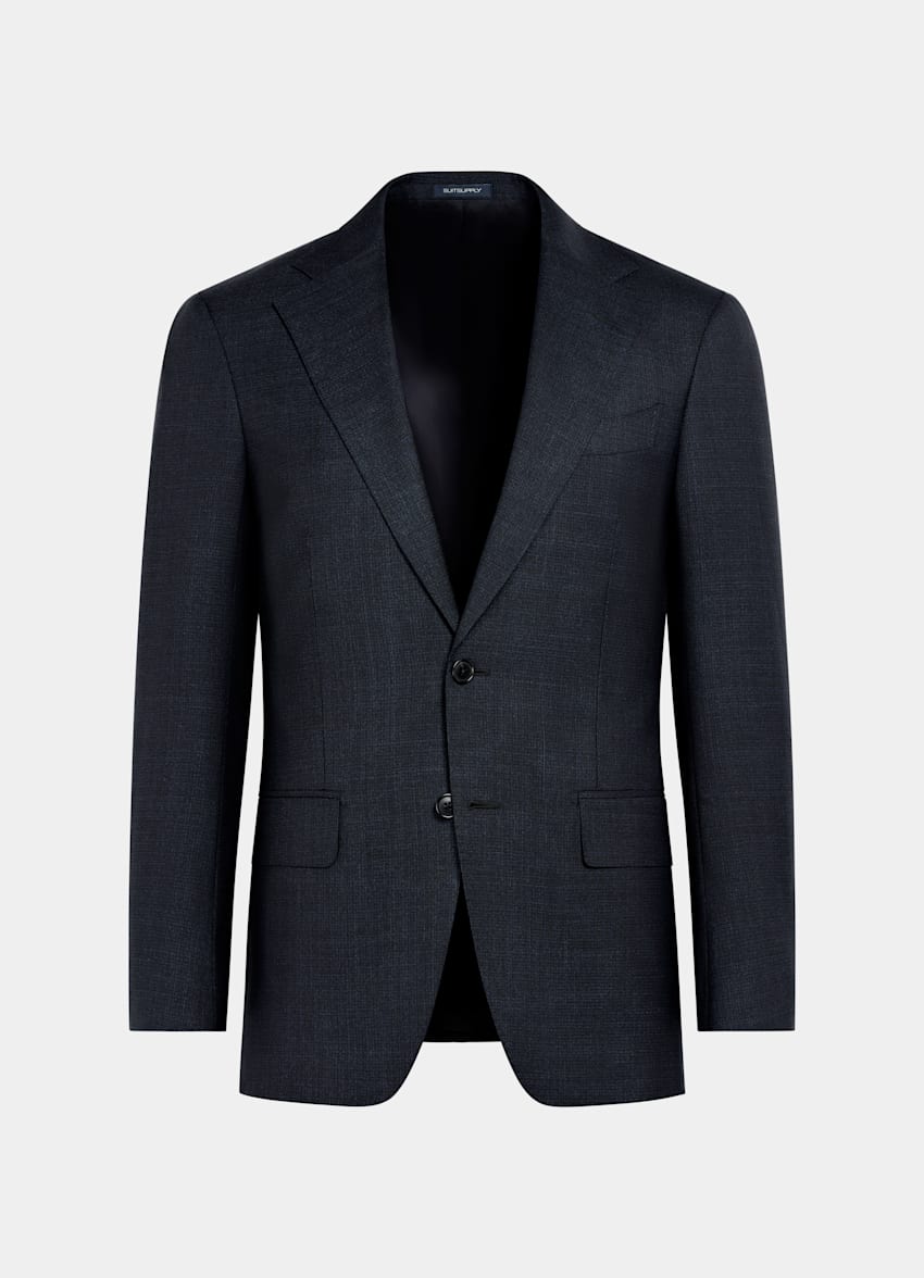 SUITSUPPLY All Season Pure Tropical Wool by Vitale Barberis Canonico, Italy Navy Perennial Tailored Fit Havana Suit