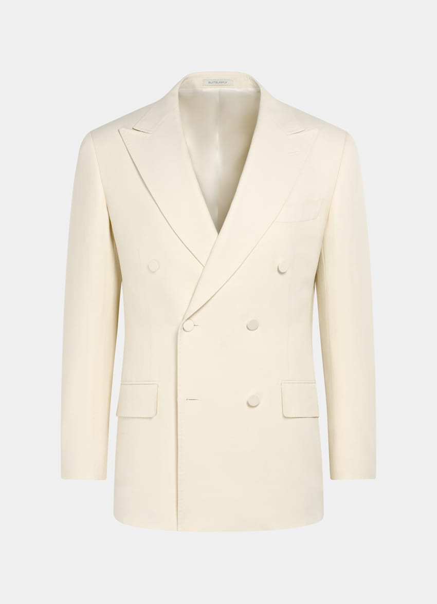 SUITSUPPLY All season Viscose laine par Emmetex, Italie Smoking Milano coupe Tailored blanc cassé