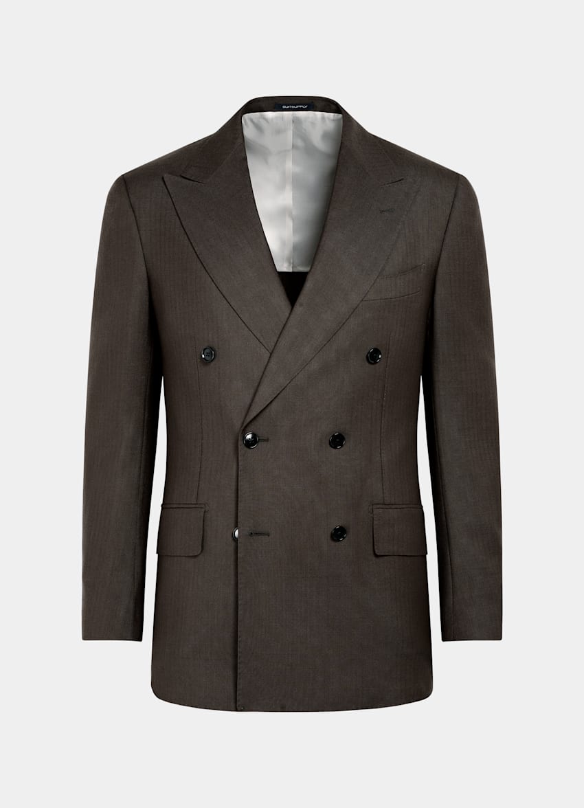 SUITSUPPLY All Season Wool Mohair by Rogna, Italy Dark Green Tailored Fit Milano Suit