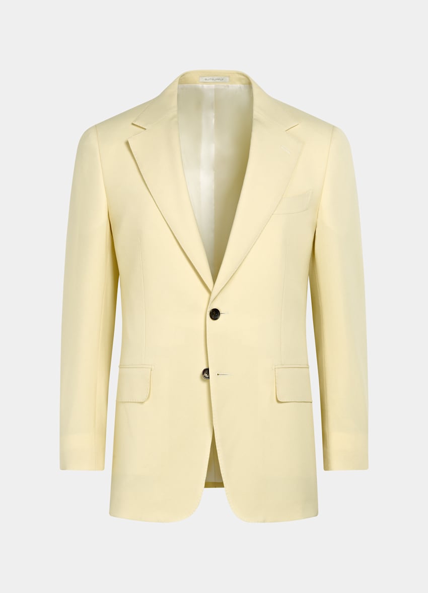 SUITSUPPLY Summer Pure Wool by Botto Giuseppe, Italy Yellow Tailored Fit Milano Suit