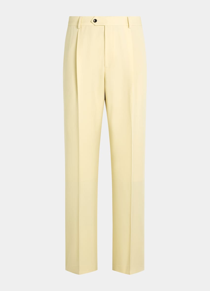 SUITSUPPLY Summer Pure Wool by Botto Giuseppe, Italy Yellow Tailored Fit Milano Suit