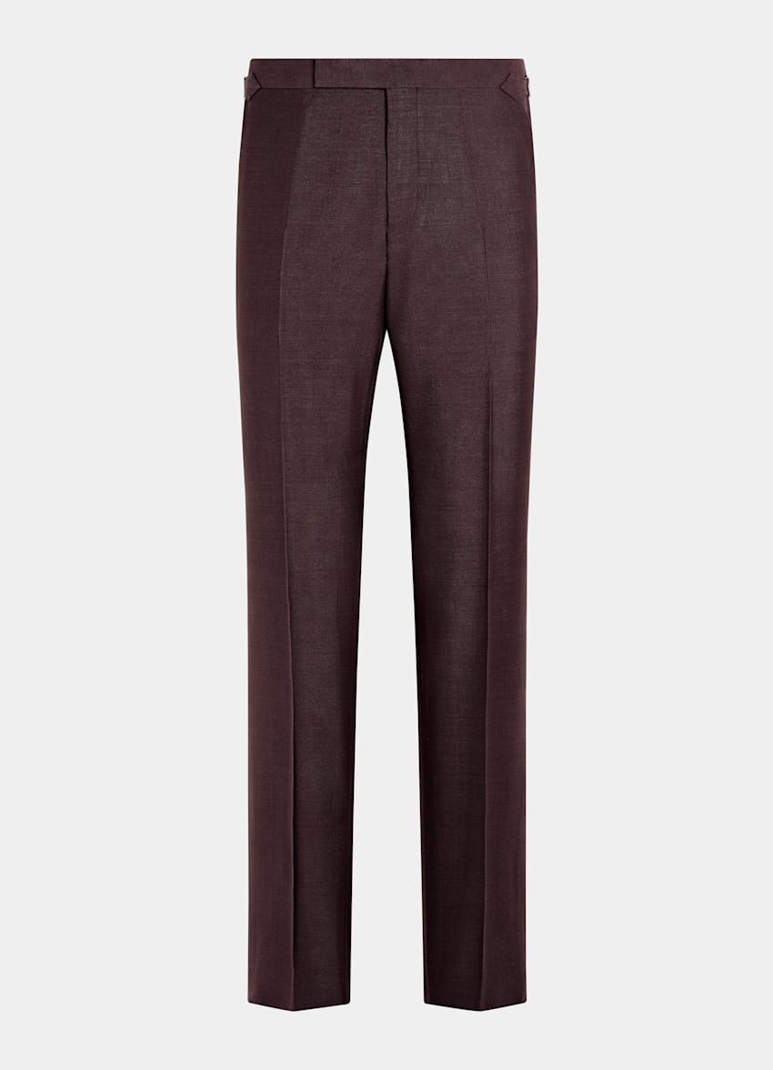 SUITSUPPLY All Season Silk Wool par Lanificio Ermenegildo Zegna, Italie Burgundy Tailored Fit Milano Tuxedo