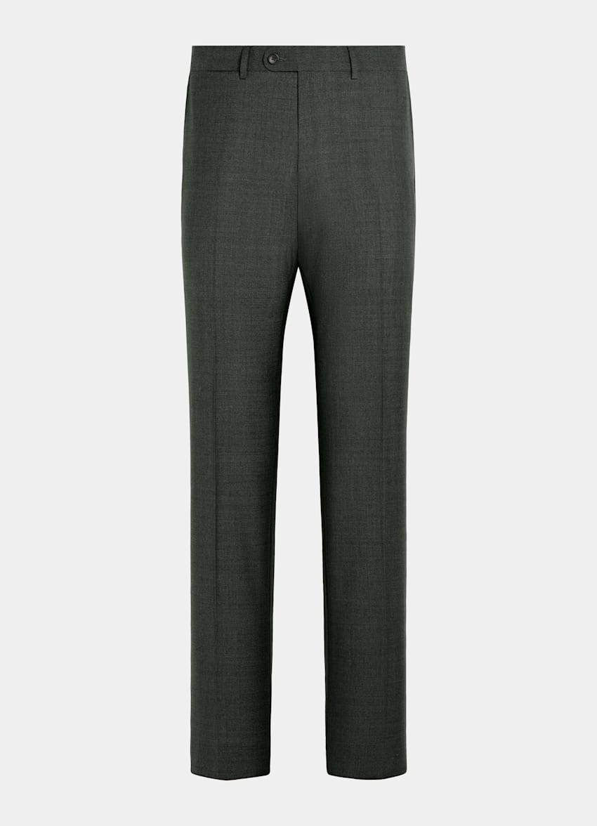 SUITSUPPLY All Season Pure Tropical Wool by Vitale Barberis Canonico, Italy Dark Green Perennial Tailored Fit Havana Suit