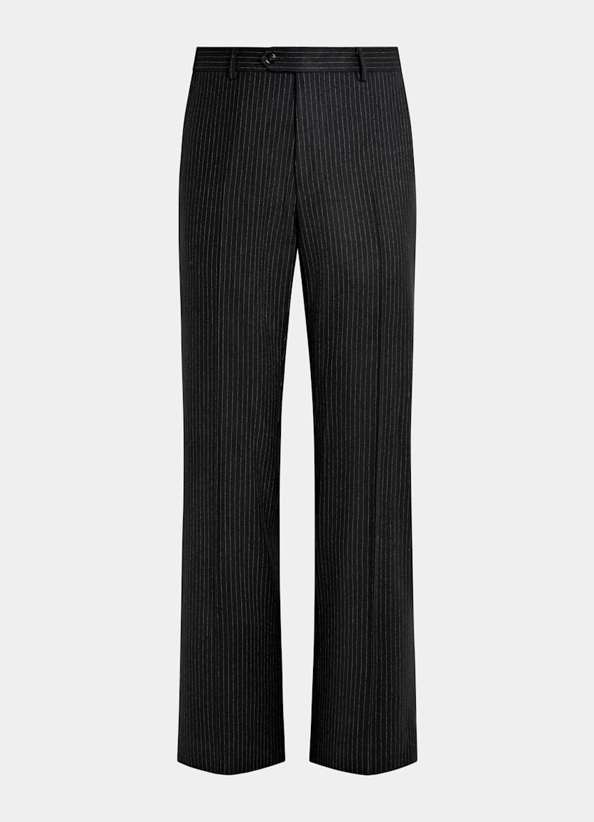 SUITSUPPLY Winter Pure Wool by Savile Clifford, United Kingdom Black Striped Tailored Fit Milano Suit