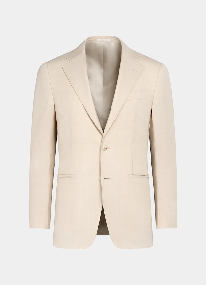 SUITSUPPLY All Season Pure Tropical Wool by Vitale Barberis Canonico, Italy Light Brown Perennial Tailored Fit Havana Suit