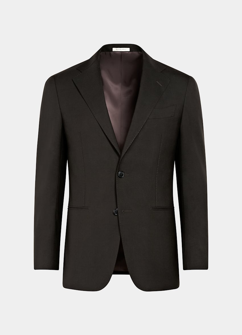 SUITSUPPLY All Season Pure Tropical Wool von Vitale Barberis Canonico, Italien Dark Brown Perennial Tailored Fit Havana Suit