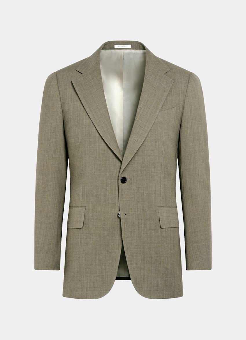 SUITSUPPLY All Season Pure Wool by Botto Giuseppe, Italy Mid Green Tailored Fit Milano Suit