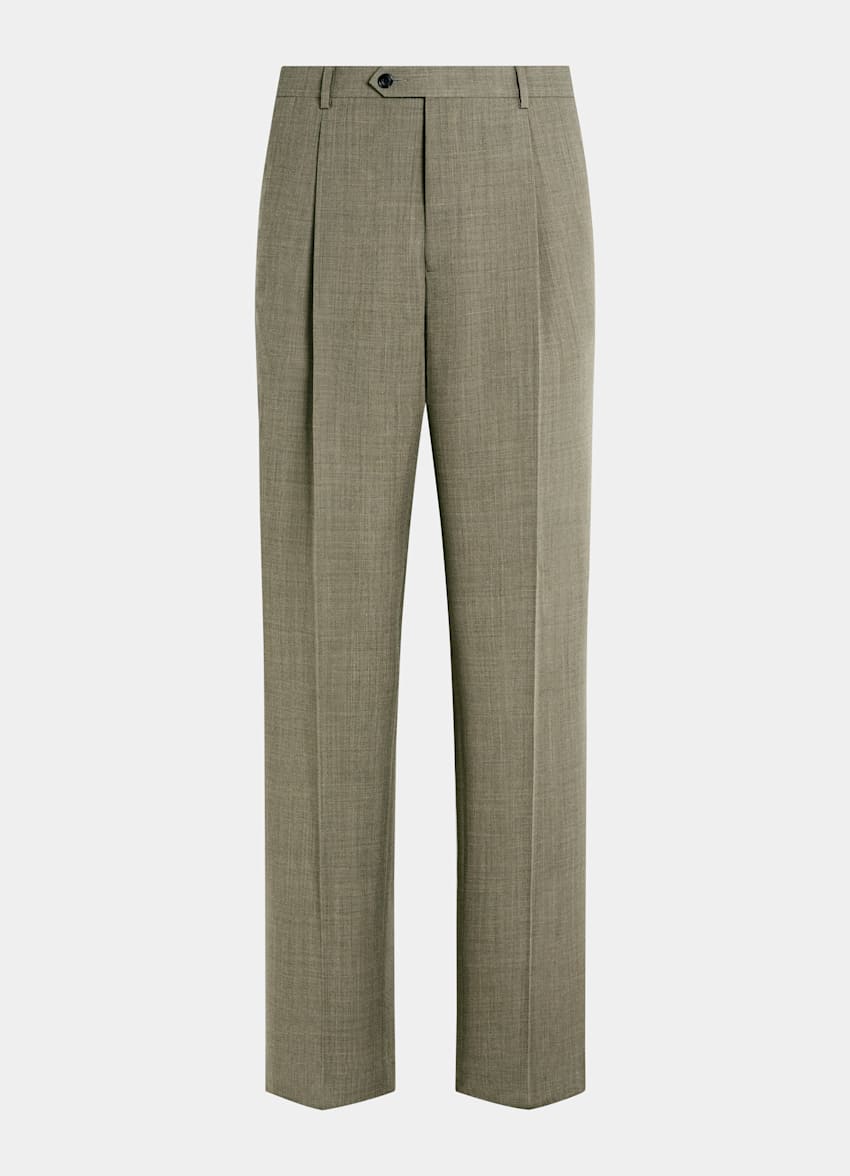 SUITSUPPLY All Season Pure Wool by Botto Giuseppe, Italy Mid Green Tailored Fit Milano Suit