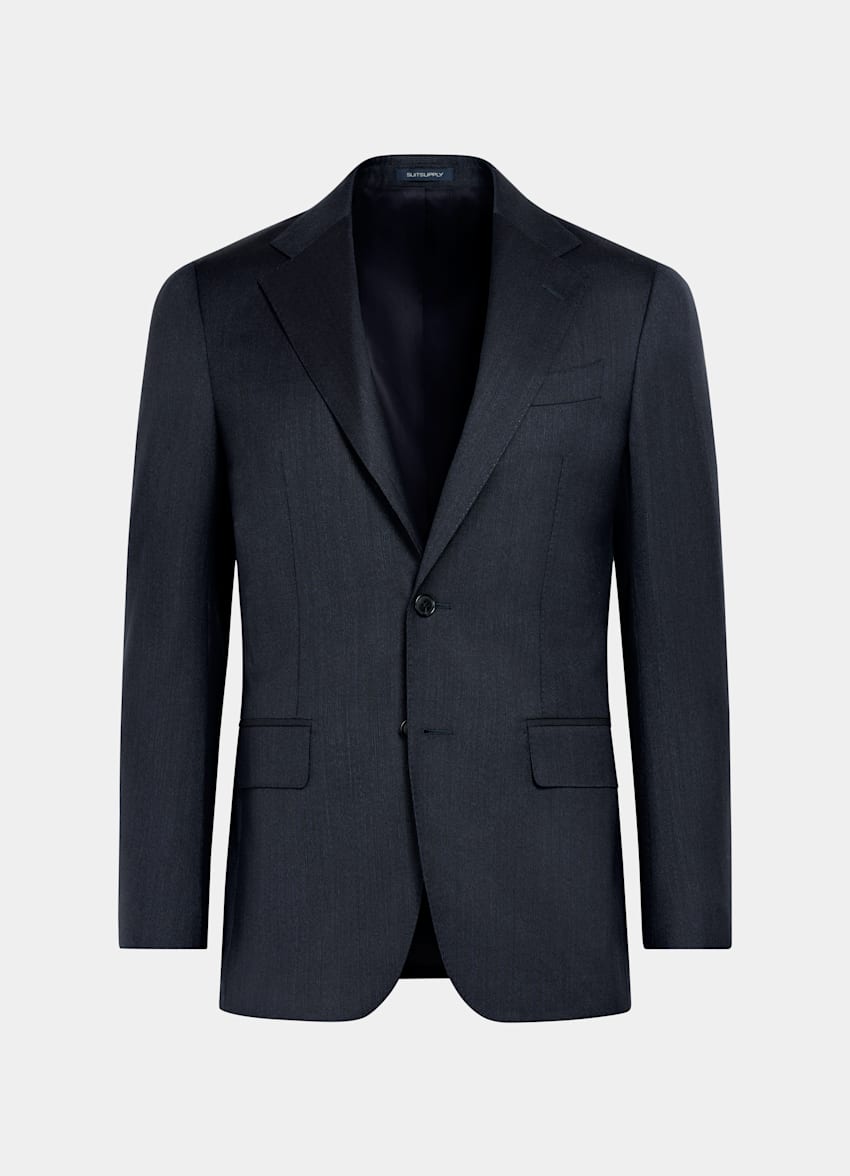SUITSUPPLY All Season Pure S130's Wool by Carlo Barbera, Italy Navy Tailored Fit Havana Suit