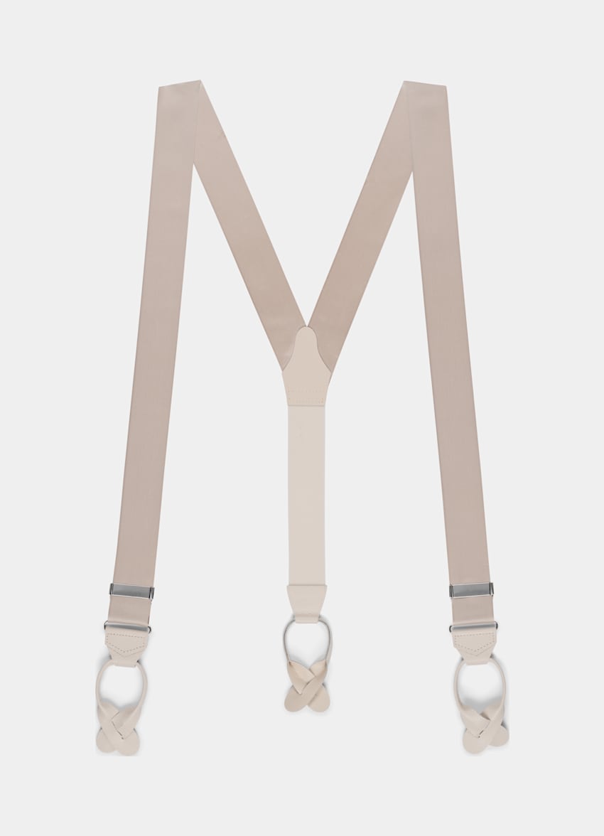 SUITSUPPLY Polyester Blend & Leather Light Brown Suspenders