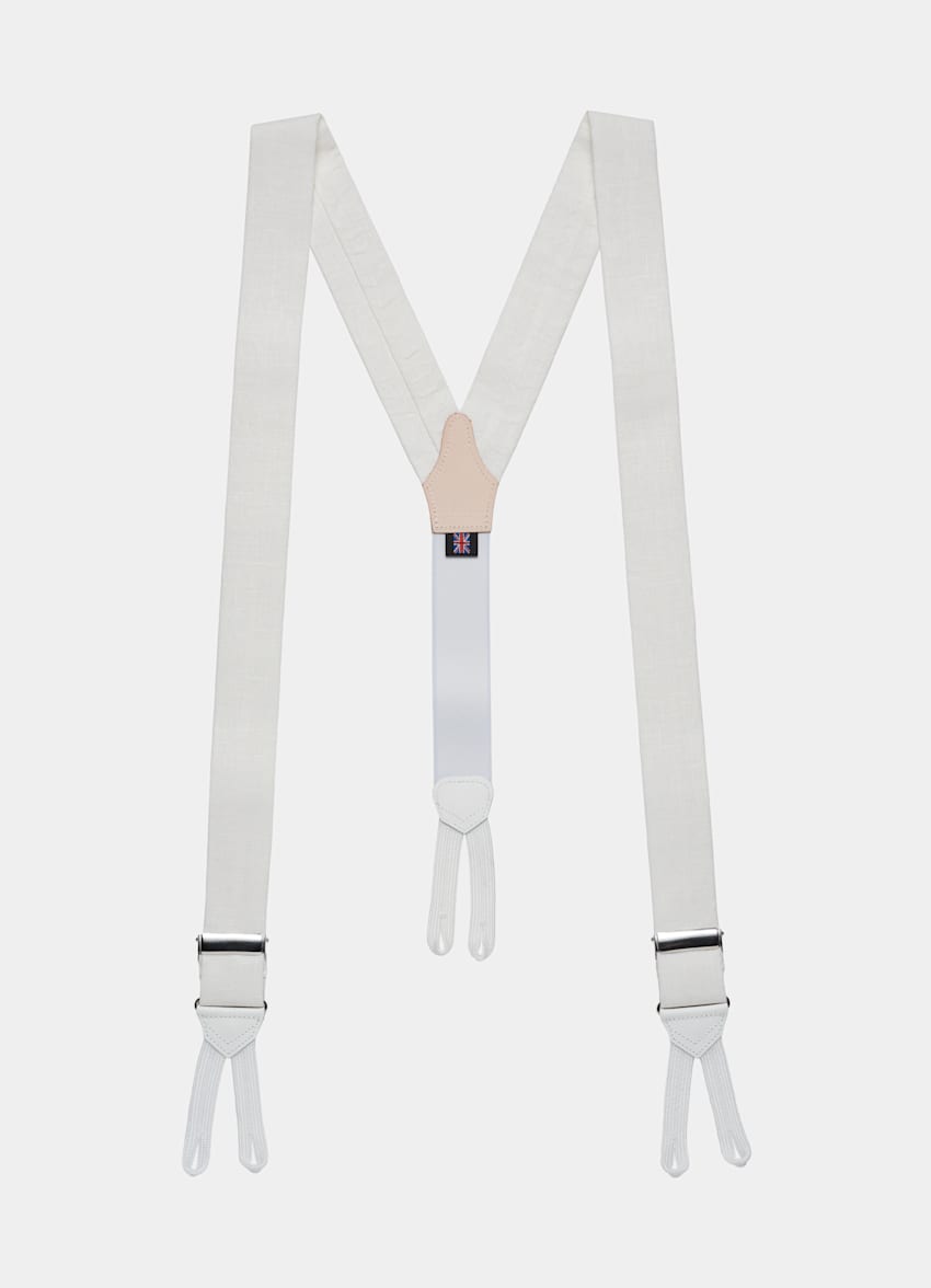 SUITSUPPLY Linen by Albert Thurston, UK White Non Elastic Suspenders