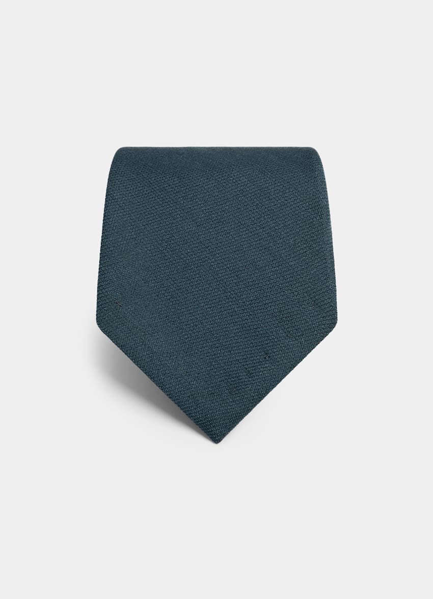 SUITSUPPLY Wool Viscose Crepe by Beste, Italy Mid Blue Crepe Tie